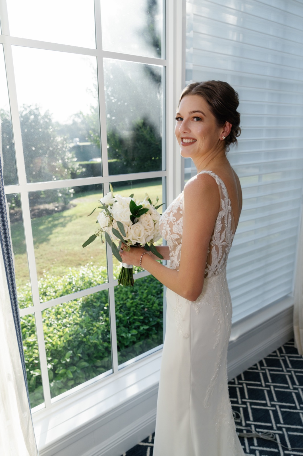 Bridal portrait by the window