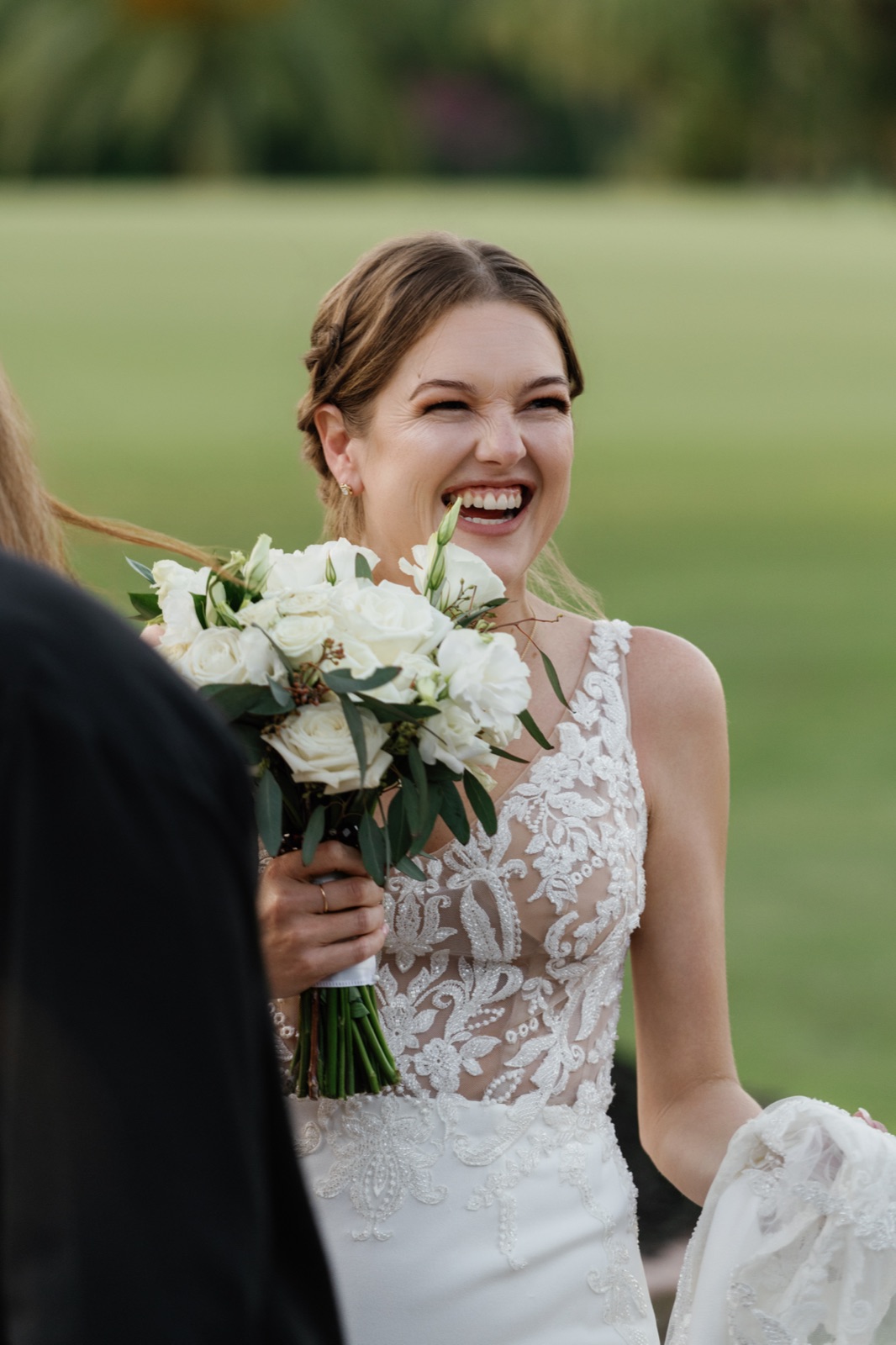 Bride with her bouquet
